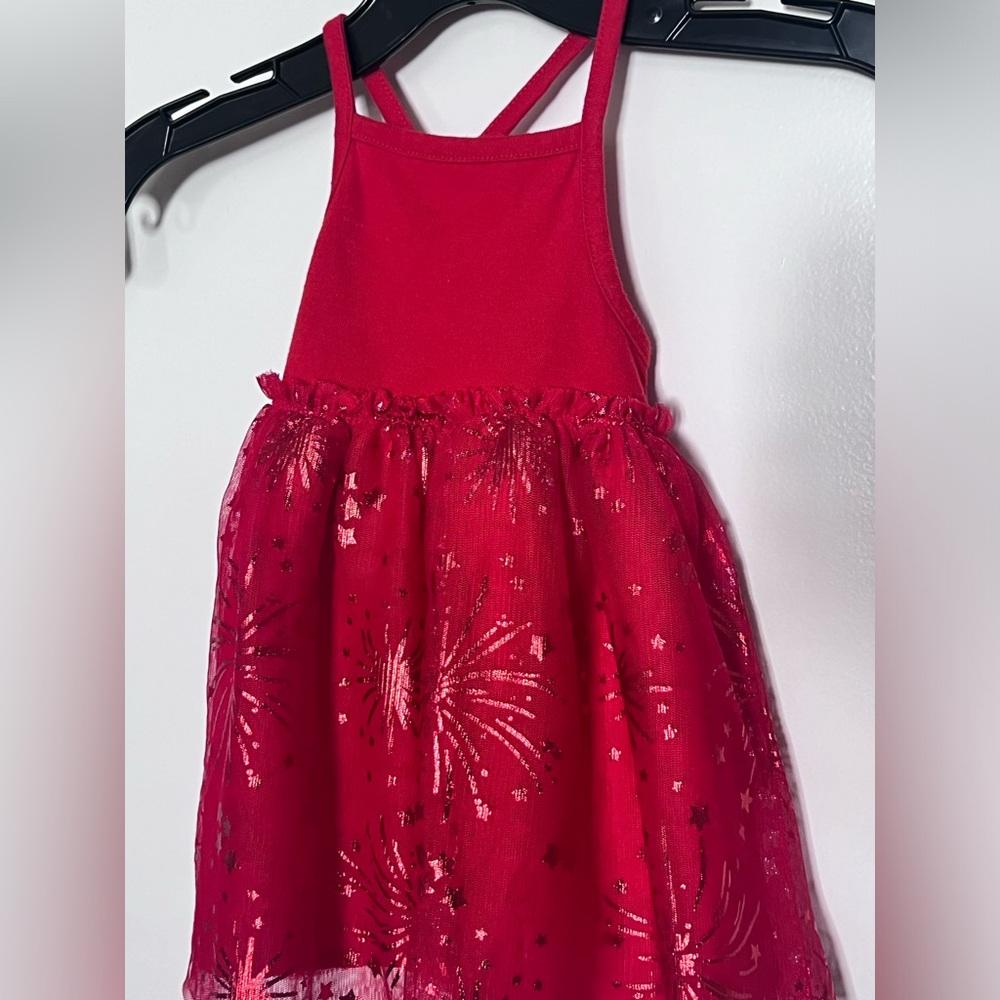 toddler girls star tulle dress -cat and jack red 12m sleeveless